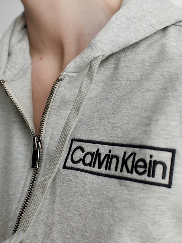 grey lounge hoodie - reimagined heritage for women calvin klein