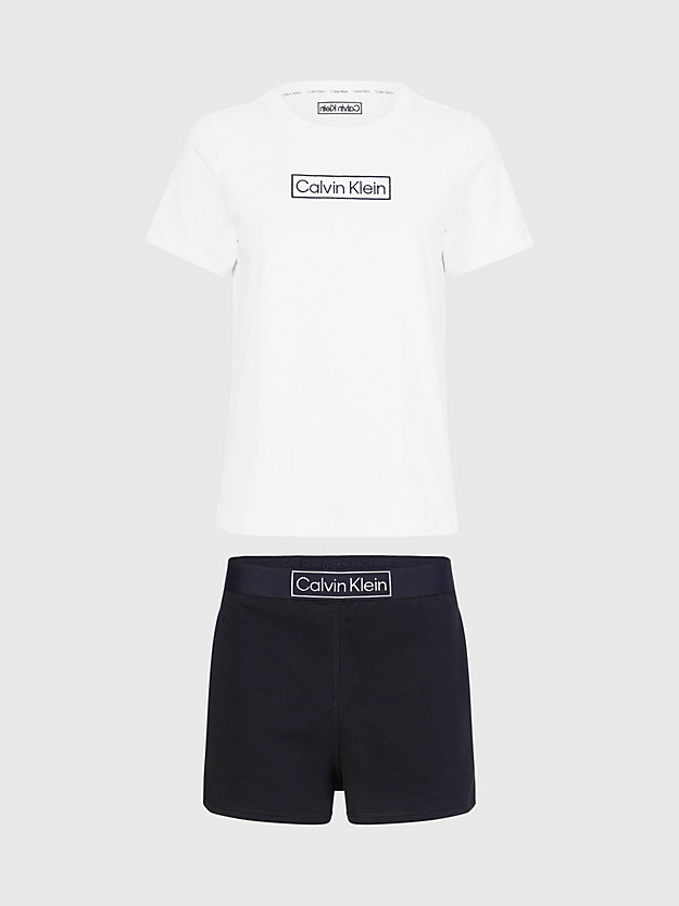 WHITE TOP_BLACK BOTTOM Shorts Pyjama Set - Reimagined Heritage for women CALVIN KLEIN