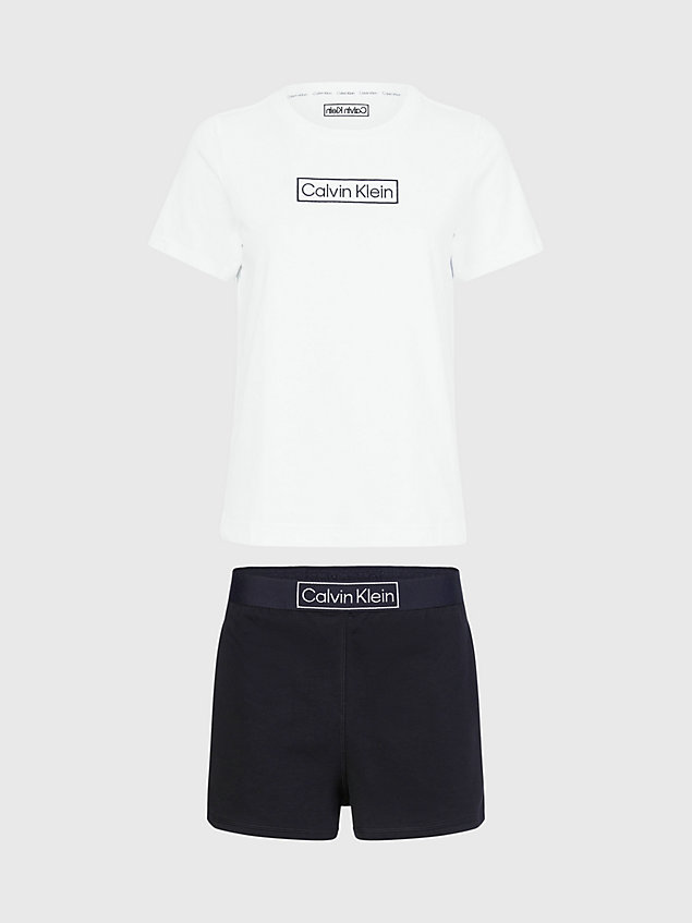 white shorts pyjama set - reimagined heritage for women calvin klein