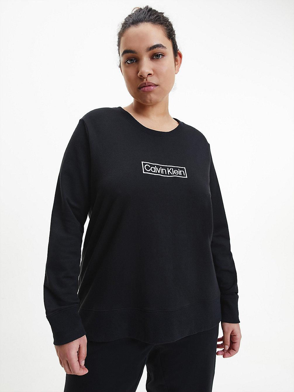 BLACK Plus Size Lounge Sweatshirt undefined women Calvin Klein