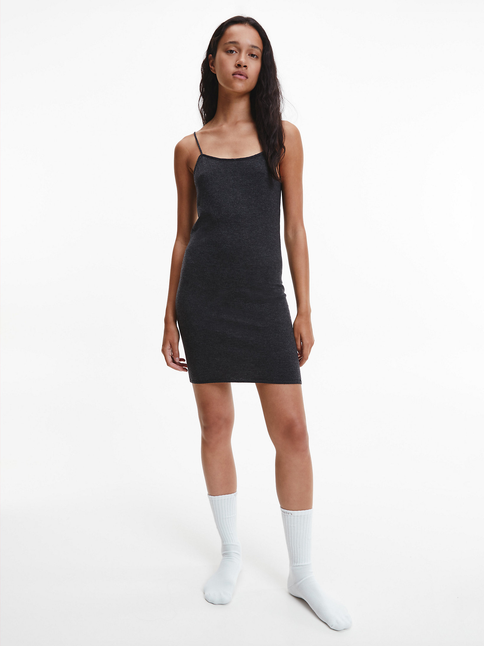 Charcoal Heather > Ночная сорочка из мягкой шерсти > undefined Женщины - Calvin Klein