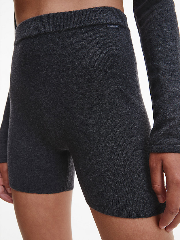 CHARCOAL HEATHER Shorts de pijama de lana suave de mujer CALVIN KLEIN