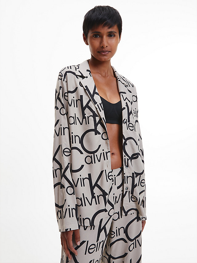 Large Block Logo Winter Linen Pyjama Top undefined women Calvin Klein