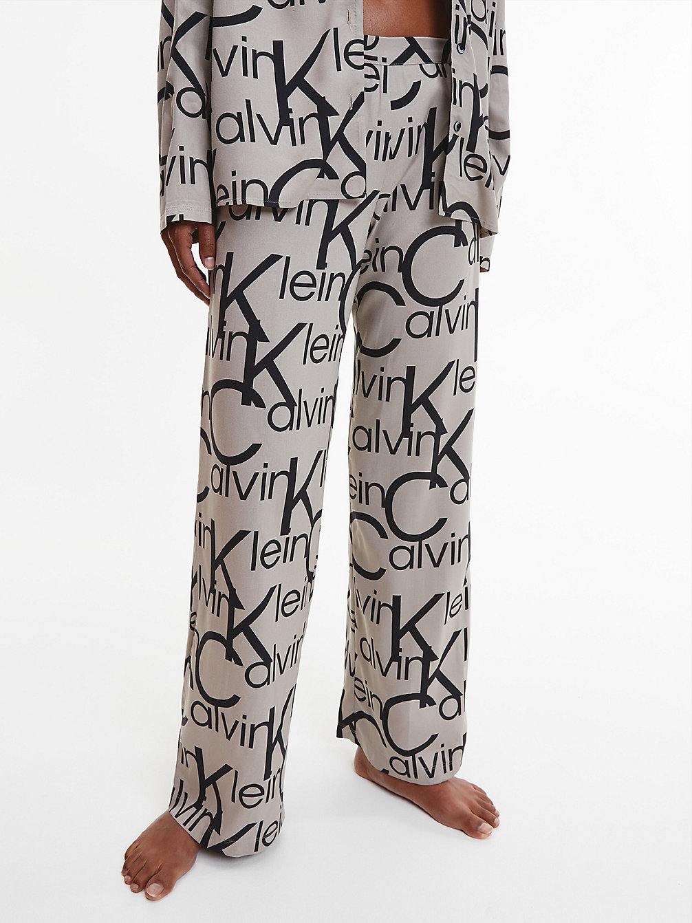 LARGE BLOCK LOGO WINTER LINEN Pyjama Pants undefined women Calvin Klein