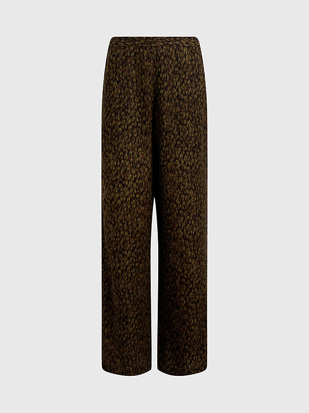running leopard_dark olive pyjama-hose für damen - calvin klein