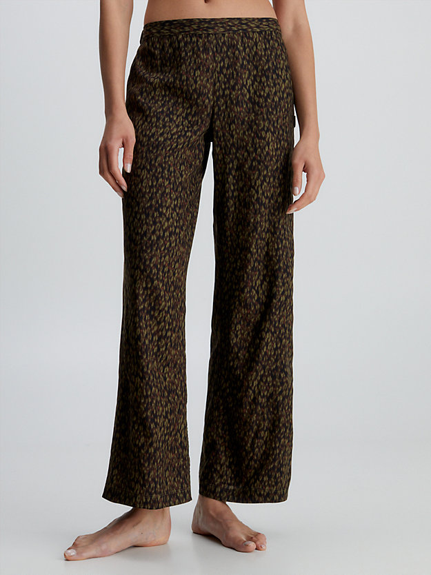pantalon de pyjama running leopard_dark olive pour femmes calvin klein