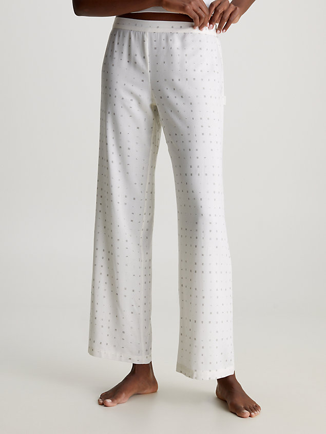 white pyjamabroek voor dames - calvin klein