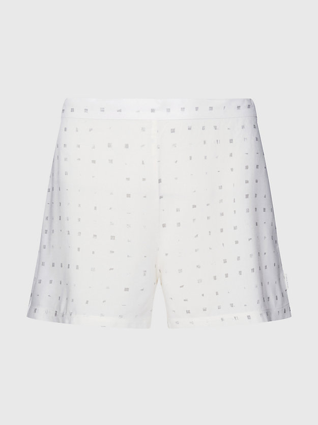 smudge grid_ivory pyjama shorts for women calvin klein