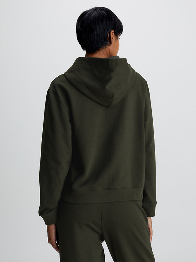 field olive lounge zip up hoodie - modern cotton for women calvin klein