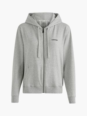 Calvin klein white zip best sale up hoodie