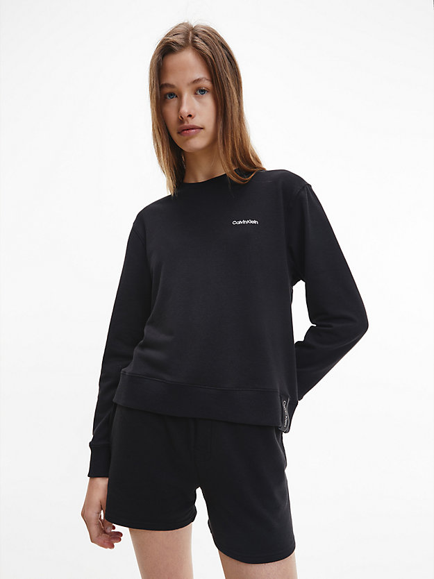 black lounge sweatshirt - modern cotton for women calvin klein