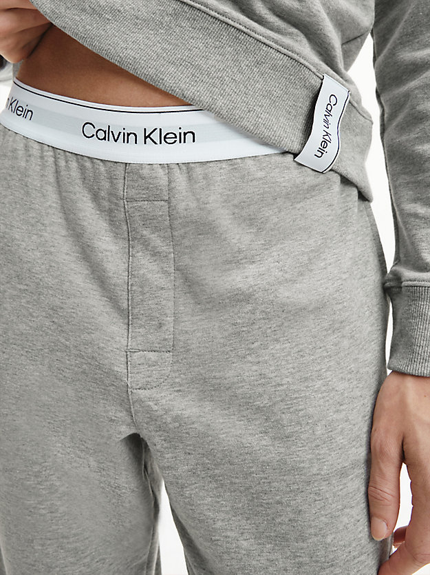 pantalon de pyjama - modern cotton grey heather pour femmes calvin klein