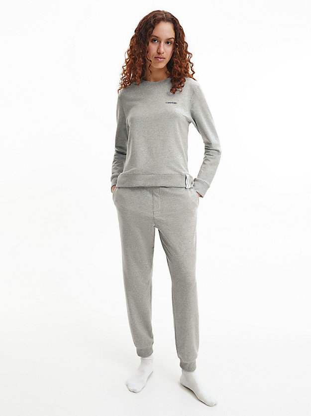 pantalón de pijama - modern cotton grey heather de mujer calvin klein