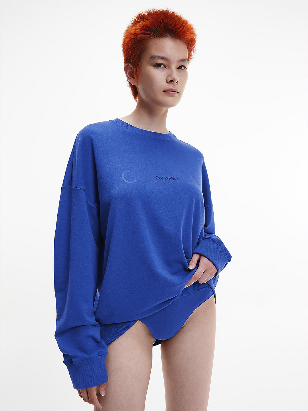 CLEMATIS Pyjama-Top – Embossed Icon undefined Damen Calvin Klein