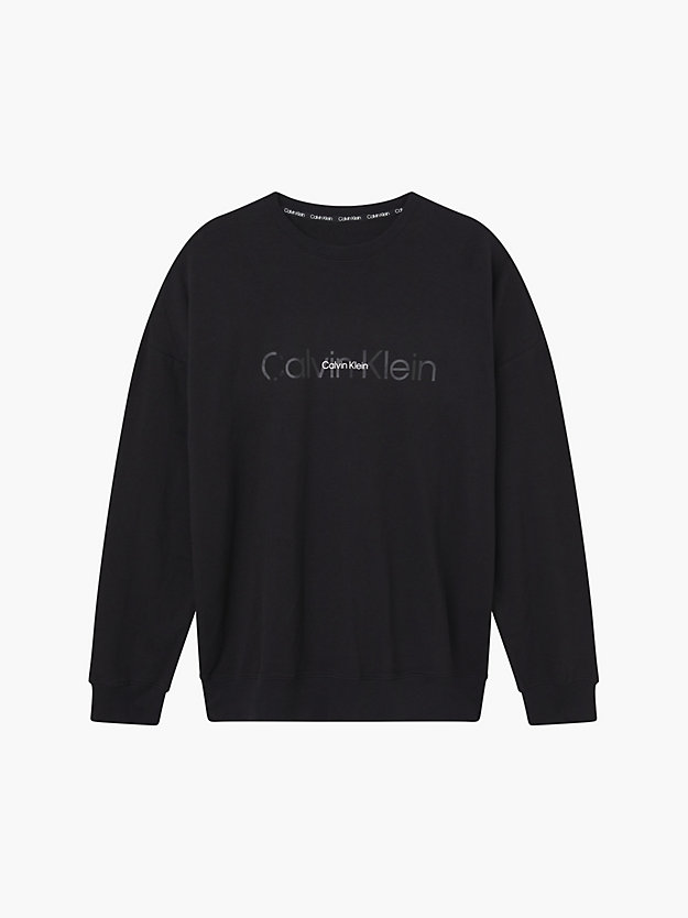 BLACK Pyjama Top - Embossed Icon for women CALVIN KLEIN