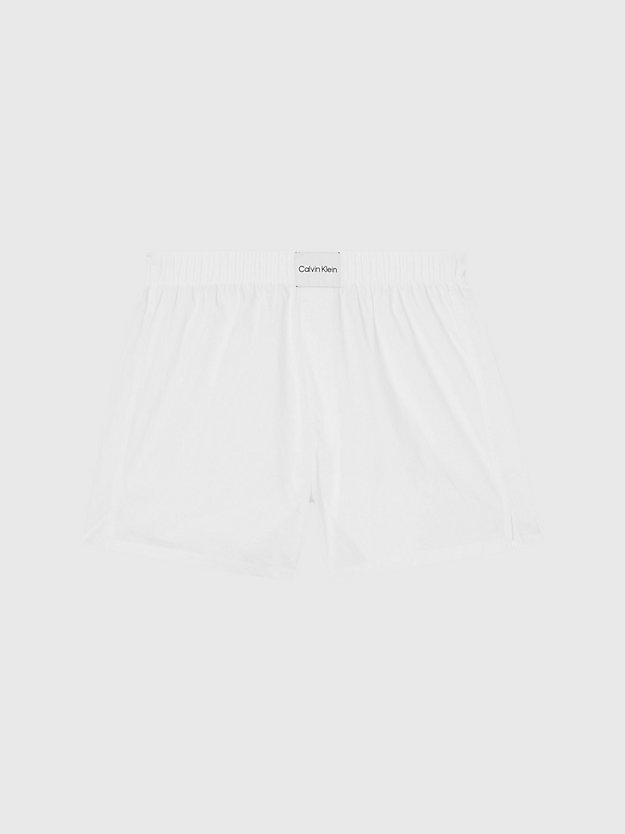white pyjama shorts - pure cotton for women calvin klein