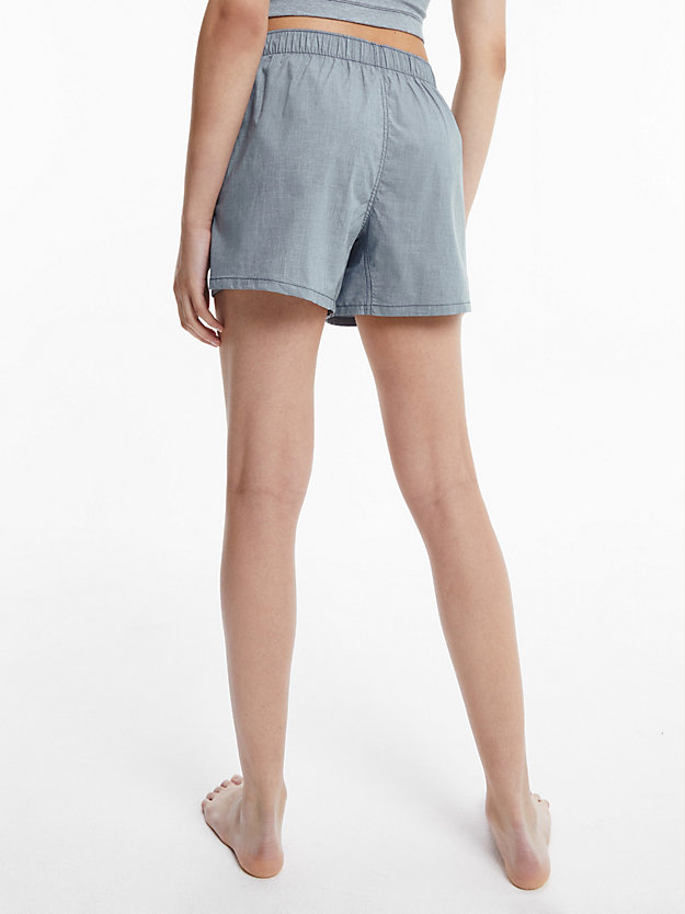 shorts de pijama - pure cotton blue chambray heather de mujer calvin klein