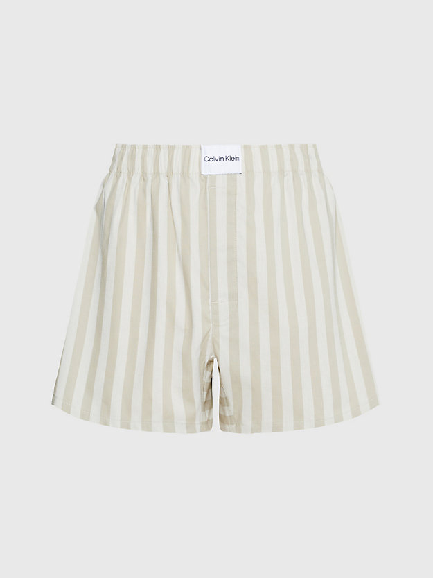 chambray stripe_eucalyptus szorty od piżamy - pure cotton dla kobiety - calvin klein