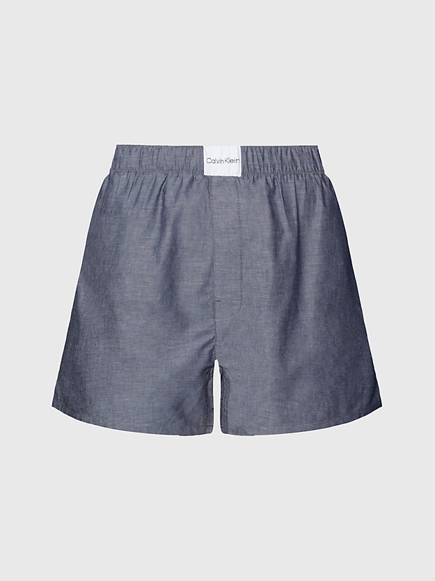 shoreline chambray pyjama shorts - pure cotton for women calvin klein