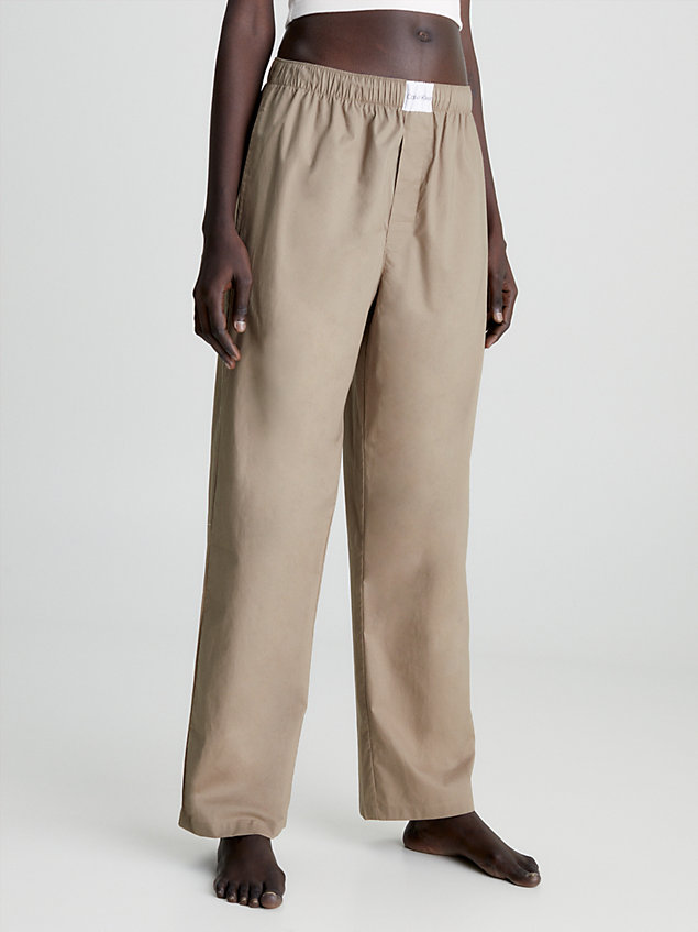 pantalon de pyjama - pure cotton grey pour femmes calvin klein