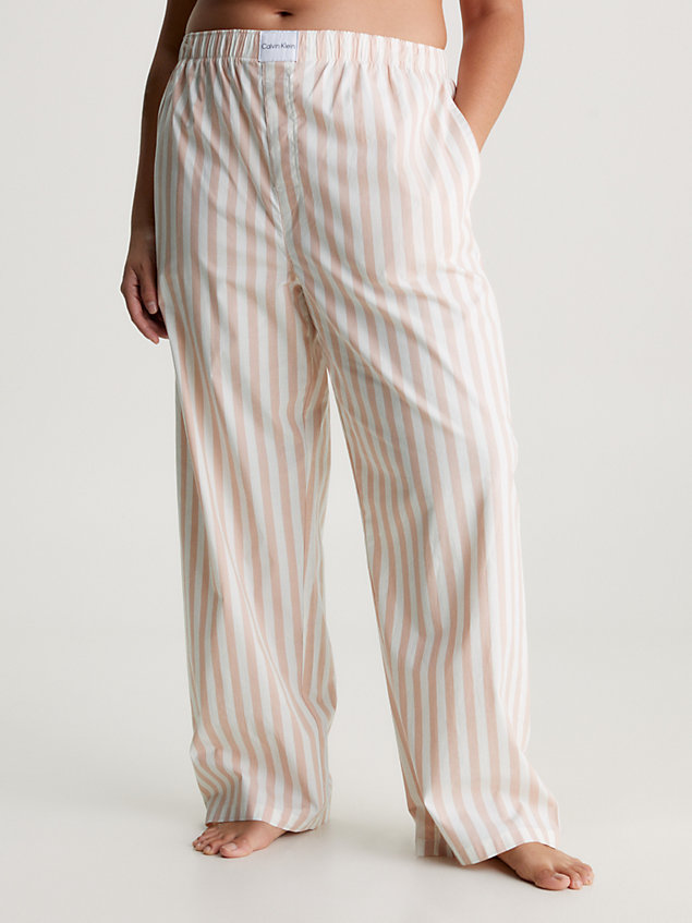 beige pyjamabroek - pure cotton voor dames - calvin klein