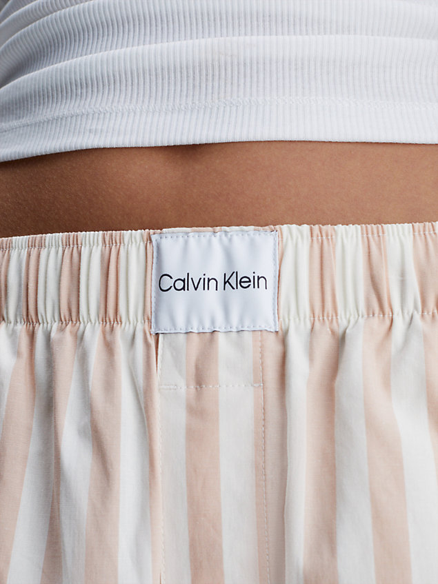 beige pyjama pants - pure cotton for women calvin klein