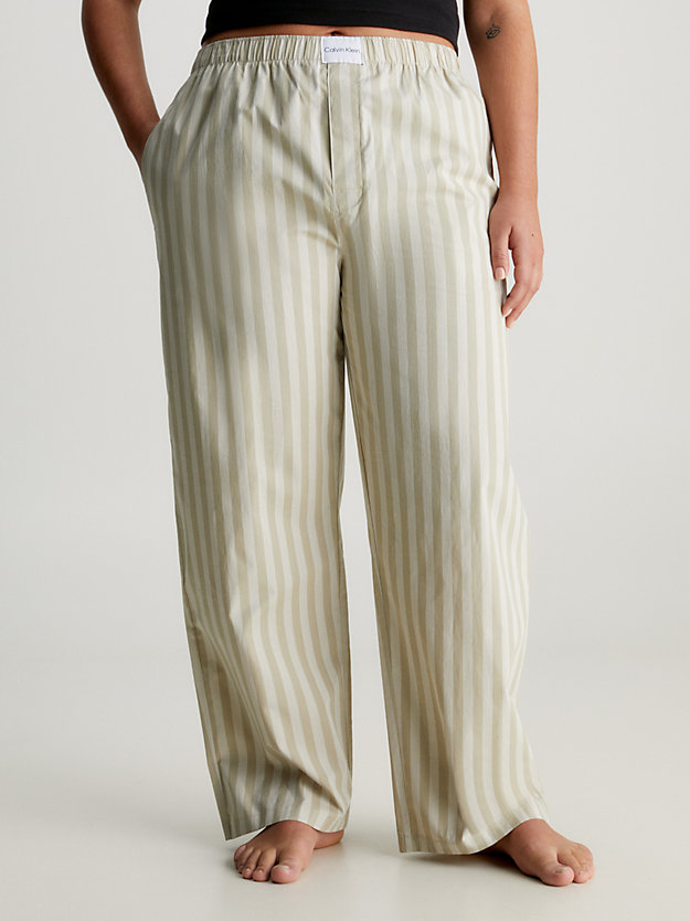 chambray stripe_eucalyptus pyjama pants - pure cotton for women calvin klein