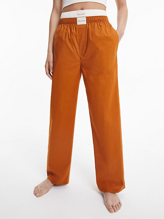 CARAMEL BROWN Pantalon de pyjama - Pure Cotton for femmes CALVIN KLEIN