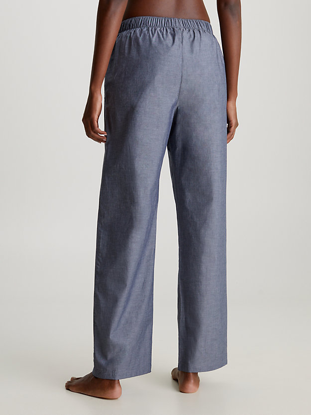 shoreline chambray pyjama pants - pure cotton for women calvin klein