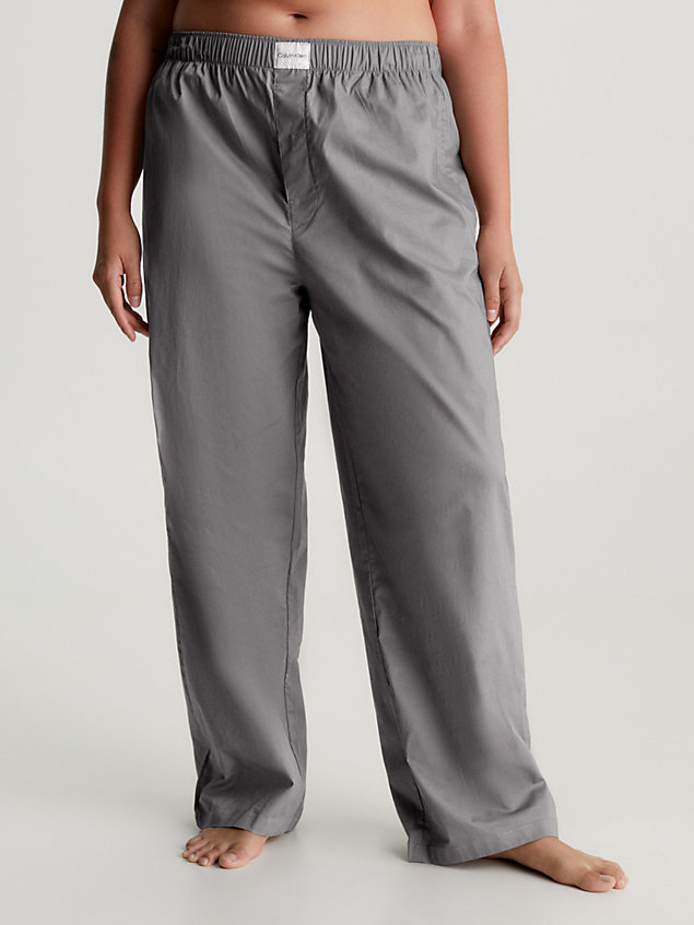 grey pyjama pants - pure cotton for women calvin klein