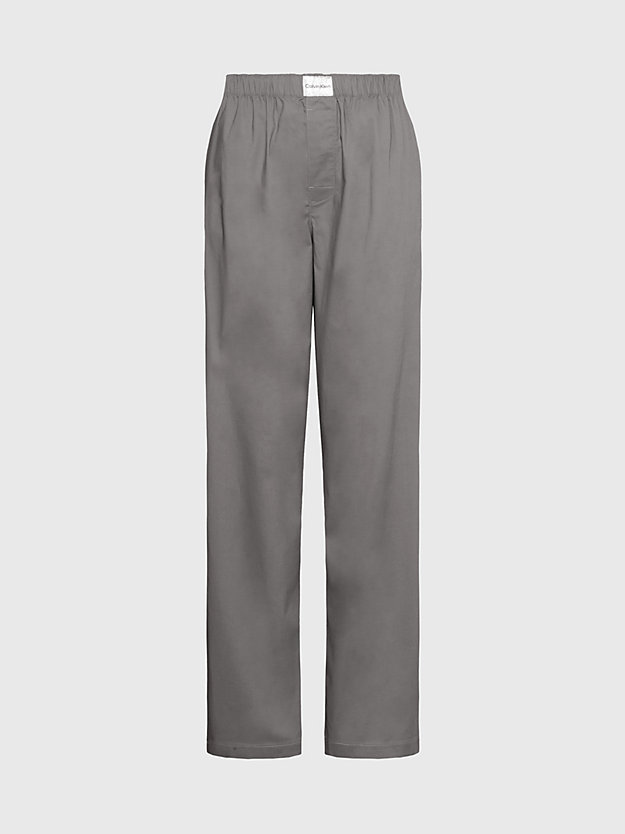 pantaloni pigiama - pure cotton charcoal gray da donna calvin klein