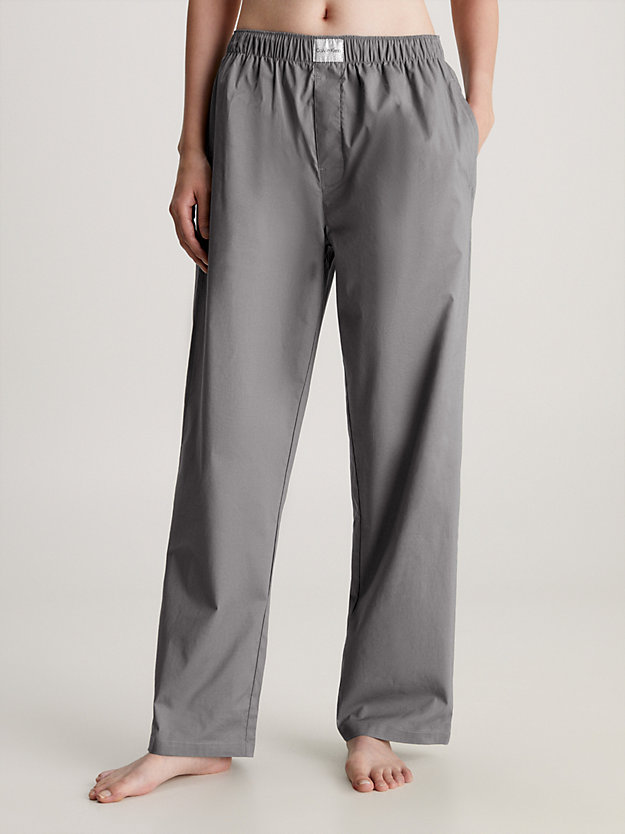 charcoal gray pyjama-hose - pure cotton für damen - calvin klein