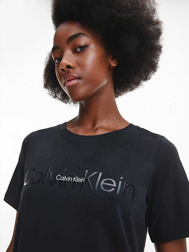 BLACK Night Shirt - Embossed Icon for women CALVIN KLEIN