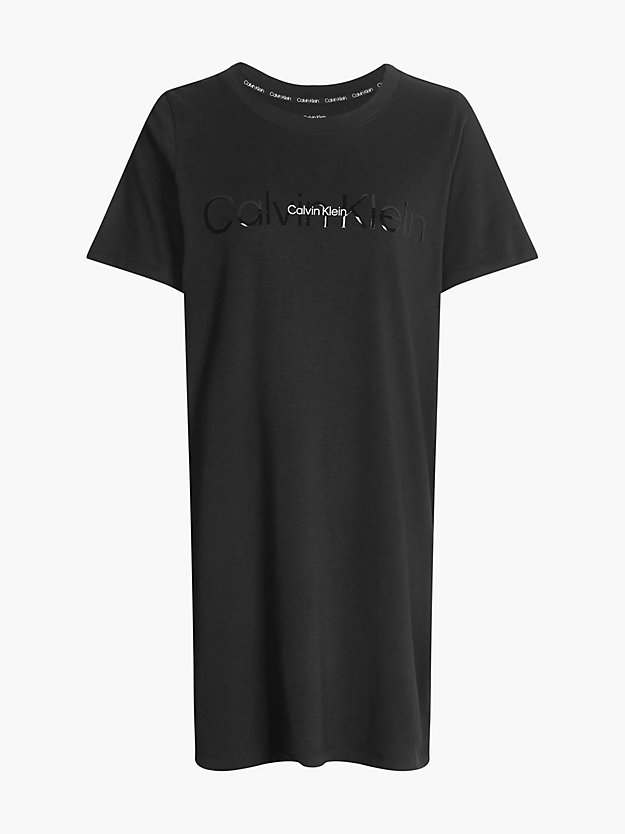 BLACK Night Shirt - Embossed Icon for women CALVIN KLEIN
