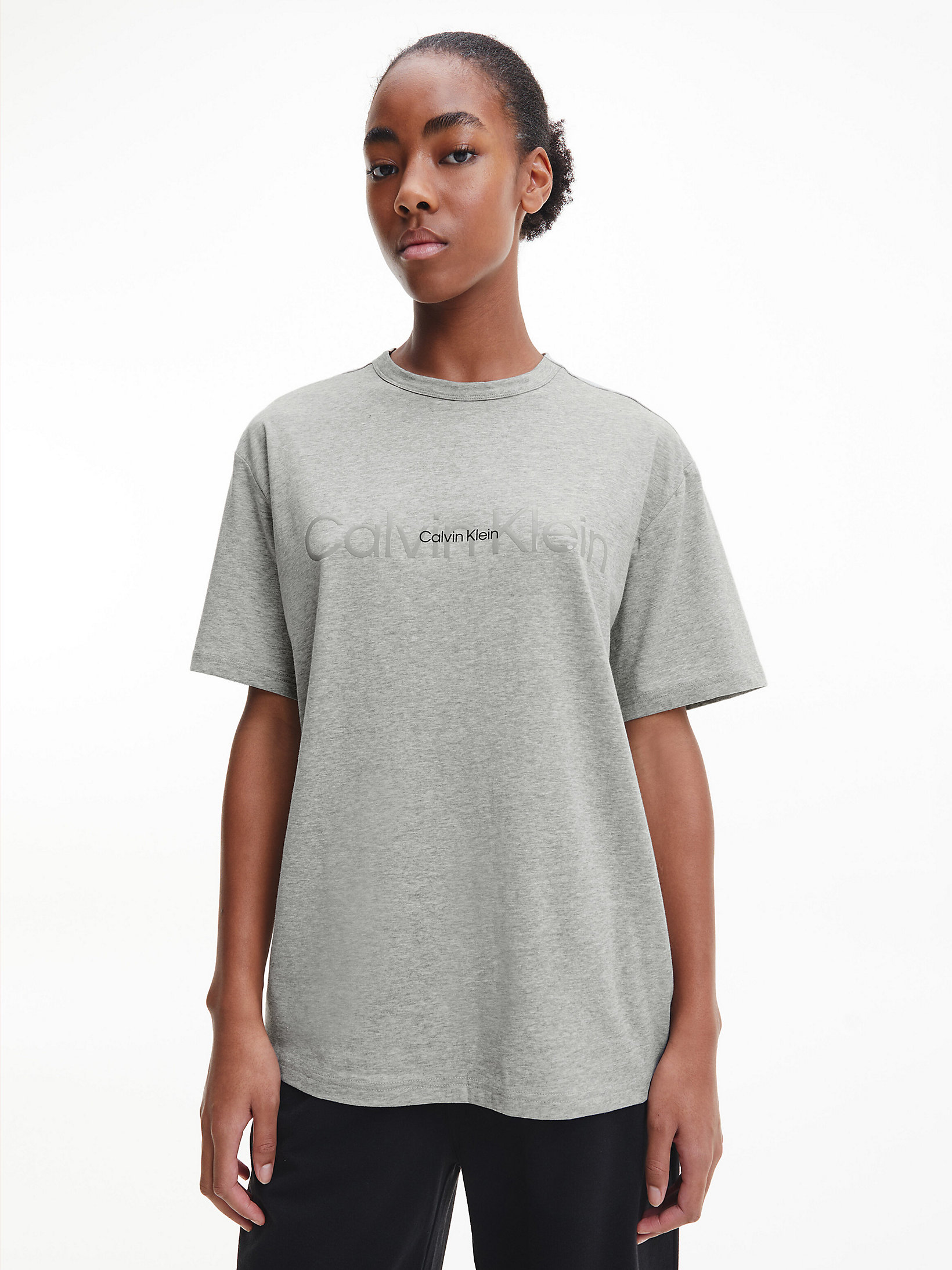 Camiseta De Pijama - Embossed Icon > Grey Heather > undefined mujer > Calvin Klein