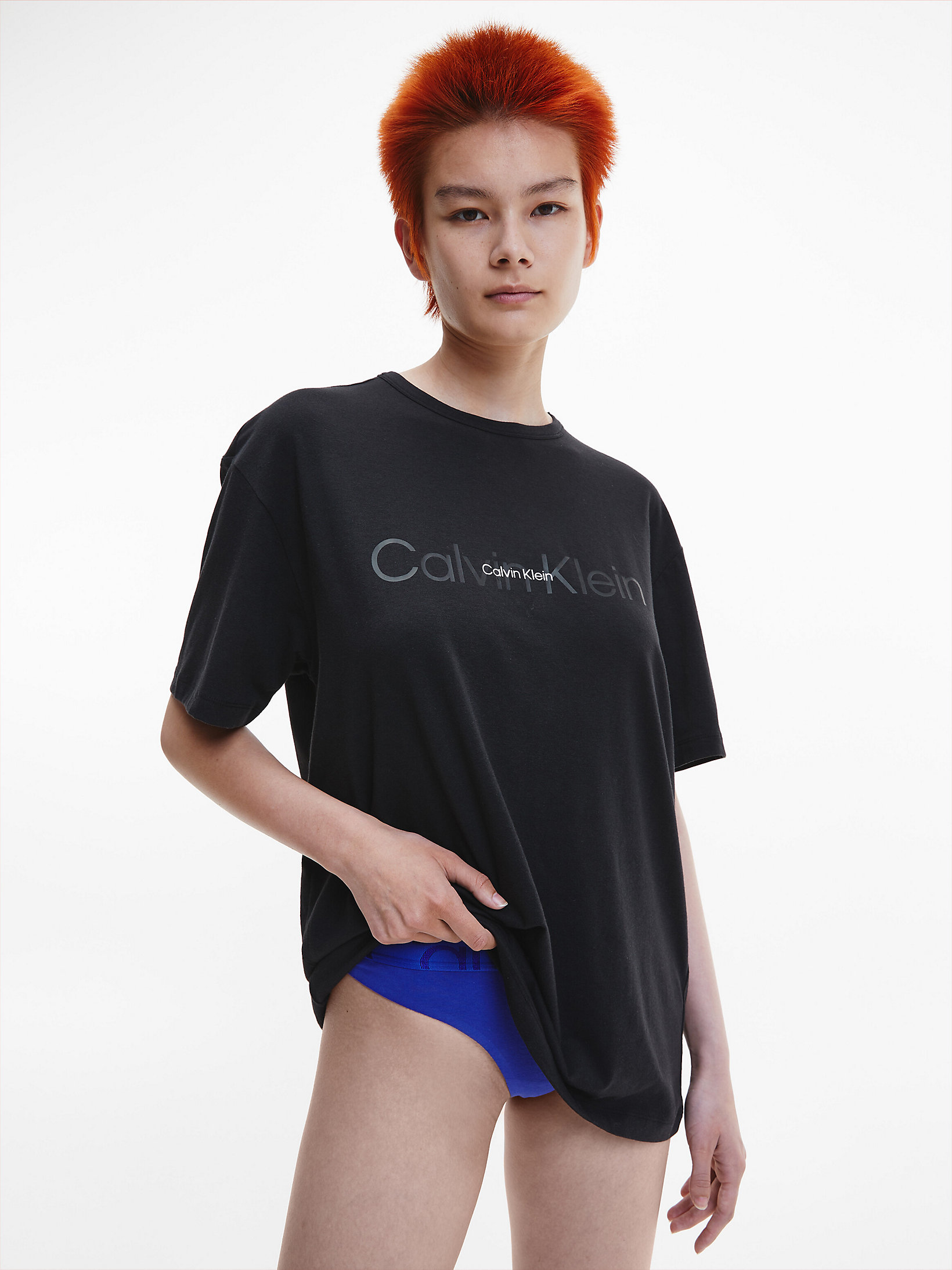 Black Pyjama Top - Embossed Icon undefined women Calvin Klein