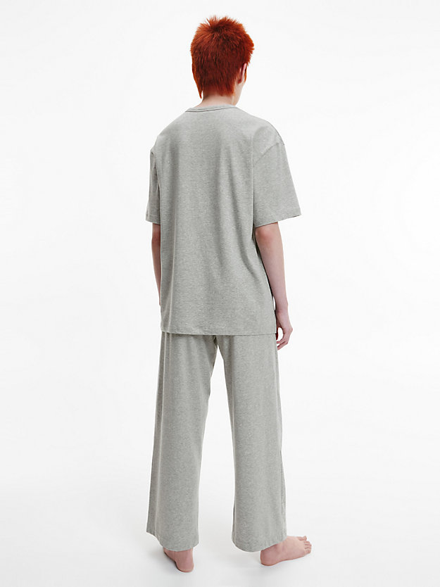GREY HEATHER Ensemble de pyjama long - Embossed Icon for femmes CALVIN KLEIN