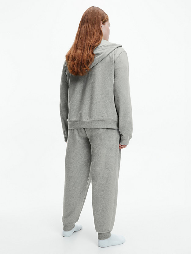 grey heather plus size lounge hoodie - modern cotton for women calvin klein