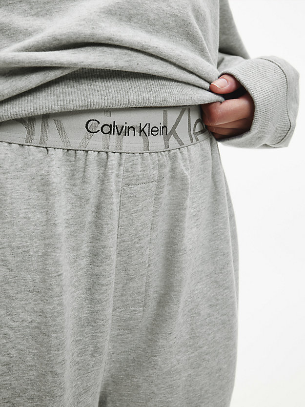 GREY HEATHER Pyjama Pants - Embossed Icon for women CALVIN KLEIN
