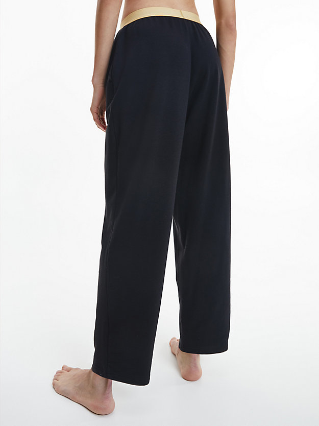 BLACK W. OLD GOLD LOGO Pyjama Pants - Embossed Icon for women CALVIN KLEIN