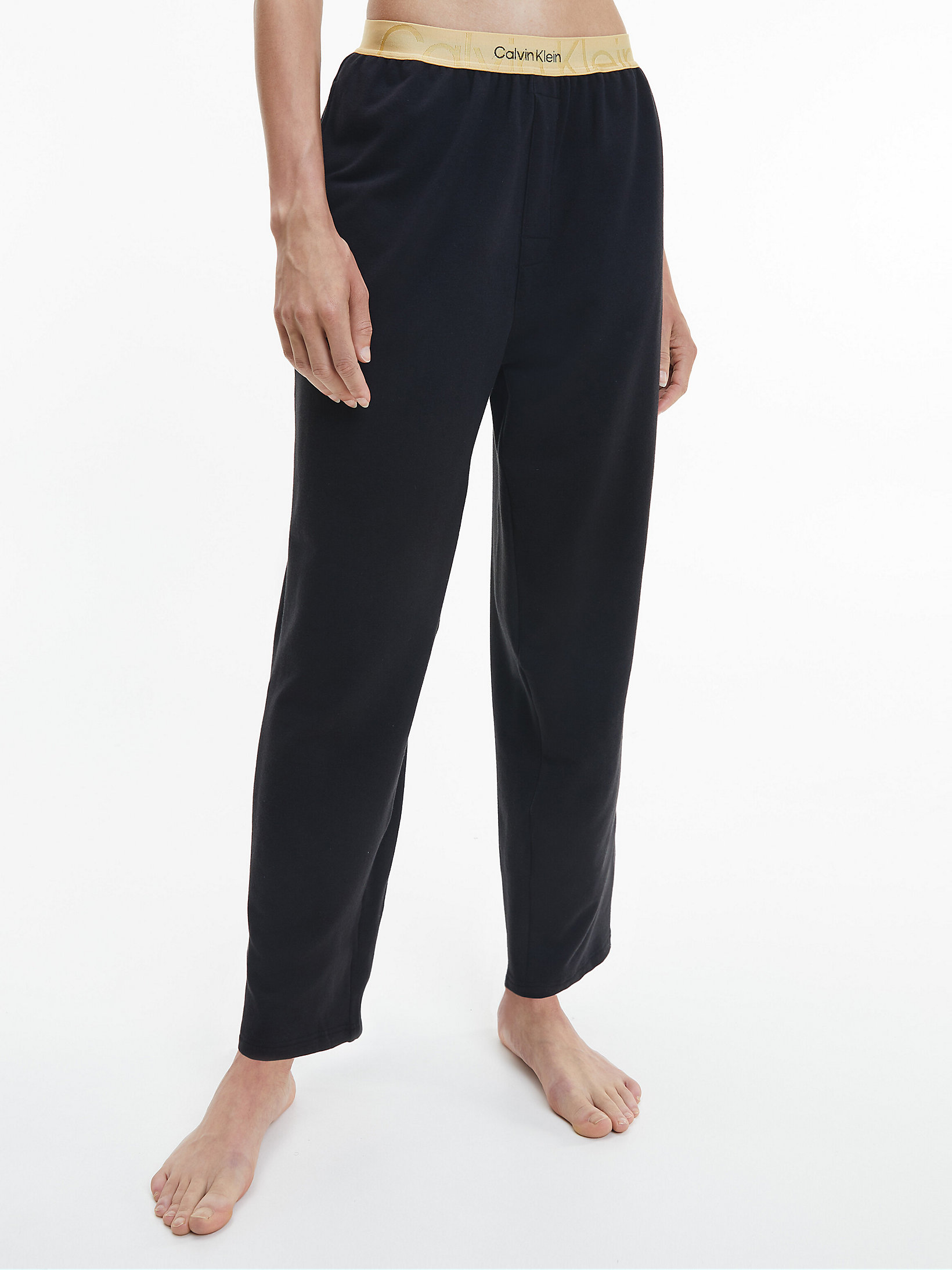 Black W. Old Gold Logo Pyjama Pants - Embossed Icon undefined women Calvin Klein