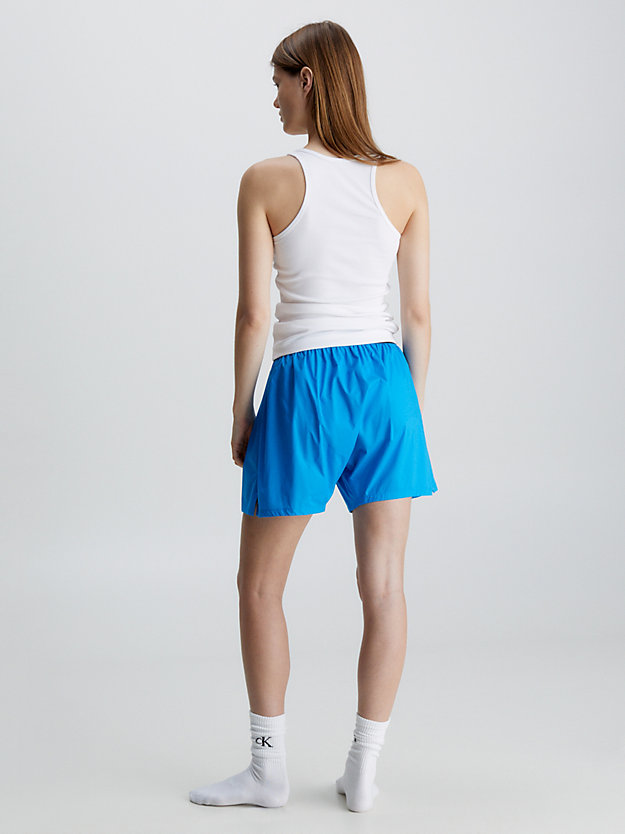 white top/brilliant blue bottom/bag shorts pyjama set - ck96 for women calvin klein