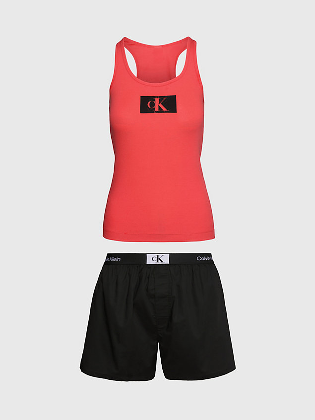 conjunto de shorts de pijama - ck96 black de mujer calvin klein