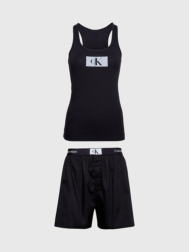 black/black shorts-pyjama-set - ck96 für damen - calvin klein