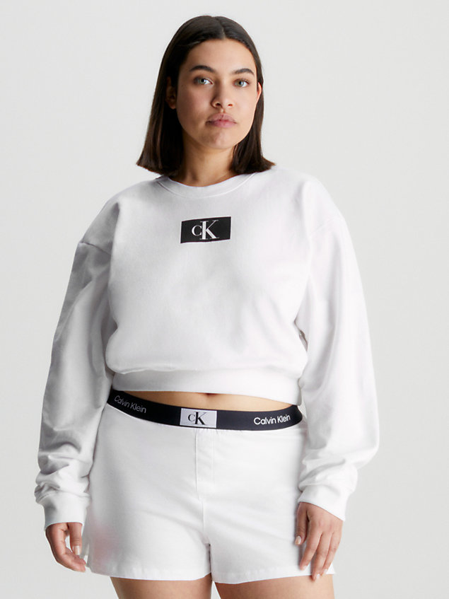 white lounge sweatshirt - ck96 for women calvin klein