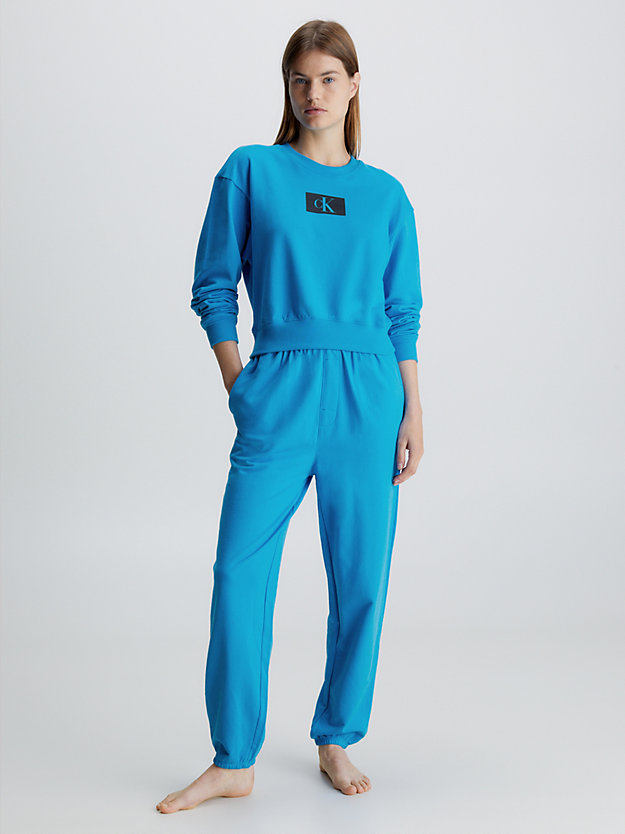 brilliant blue lounge sweatshirt - ck96 for women calvin klein