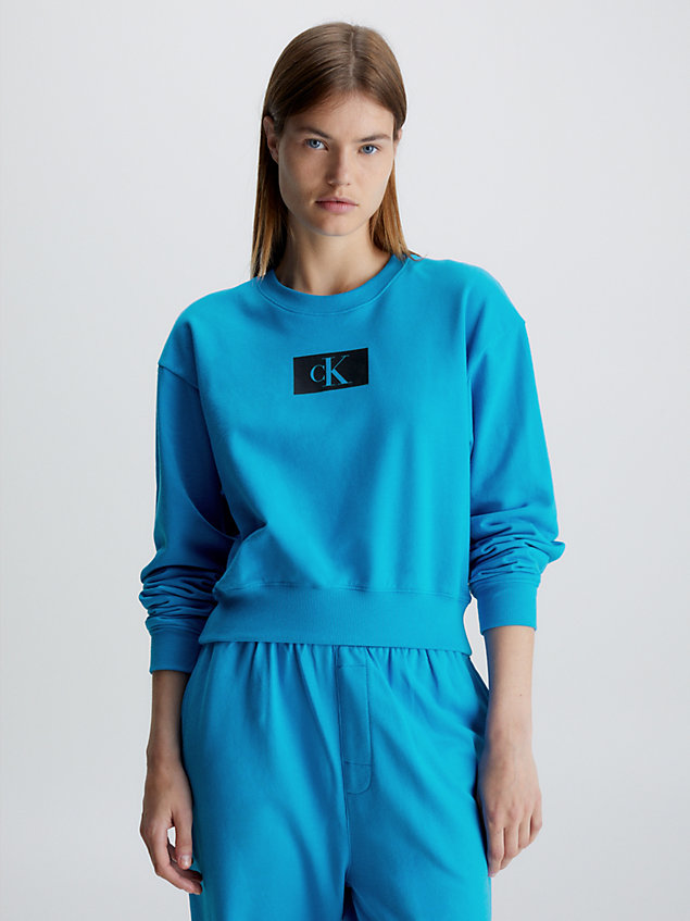 blue lounge sweatshirt - ck96 for women calvin klein