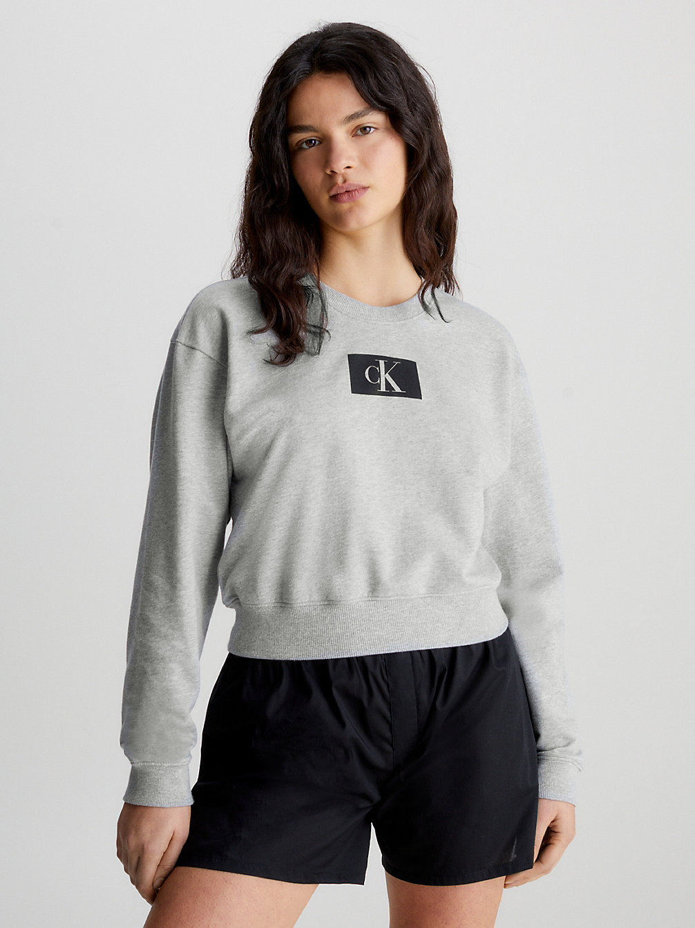 GREY HEATHER Lounge Sweatshirt - Ck96 undefined women Calvin Klein