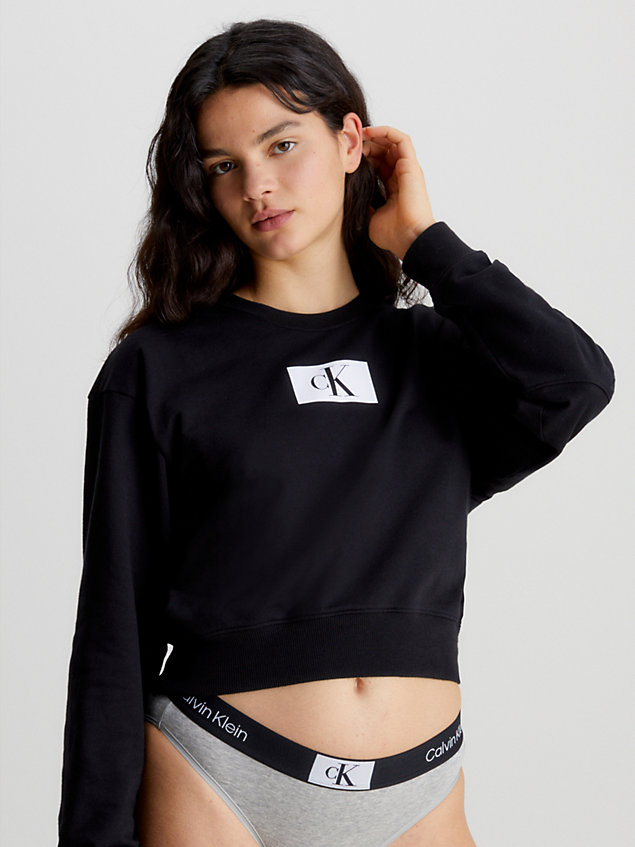 black lounge sweatshirt - ck96 for women calvin klein