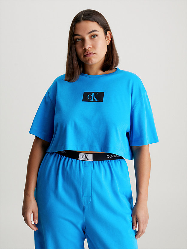 brilliant blue lounge t-shirt - ck96 for women calvin klein